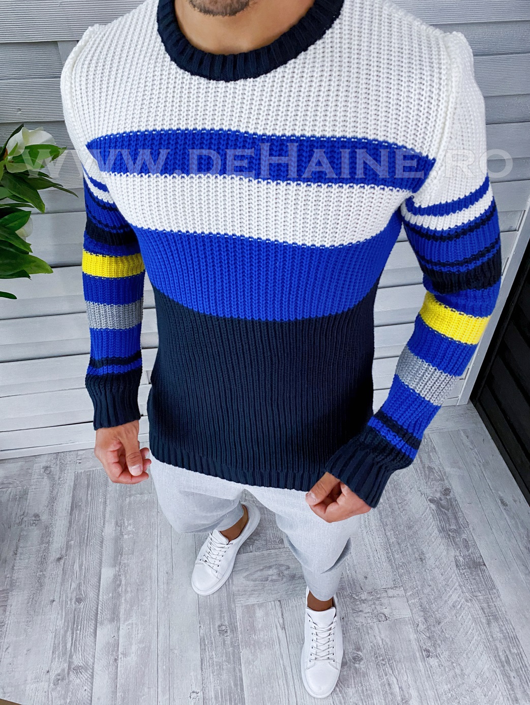 Pulover barbati gros slim fit bleumarin t3576 105-4*